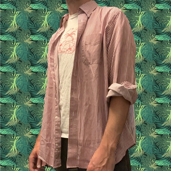 Club Room red/ white striped button down - Picture 3 of 6